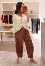 Load image into Gallery viewer, STONE DETAIL V-NECK BATWING CREPE TOP - cream
