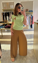 Load image into Gallery viewer, CAMEL PLISSÉ PALAZZO TROUSERS
