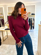 Load image into Gallery viewer, CHEVRON FRILL DETAIL KNIT - berry
