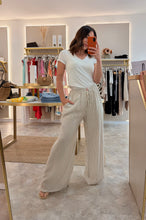 Load image into Gallery viewer, BEIGE STRIPE POCKET TROUSERS
