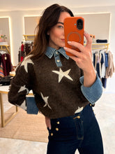 Load image into Gallery viewer, DENIM ACCENT STAR KNIT - brown
