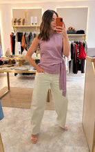 Load image into Gallery viewer, TIE DETAIL LINEN TOP- mauve
