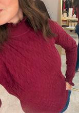 Load image into Gallery viewer, CHEVRON FRILL DETAIL KNIT - berry

