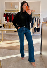 Load image into Gallery viewer, RIBBED KNIT JUMPER WITH BUTTON POCKETS - black
