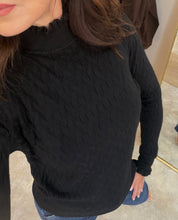 Load image into Gallery viewer, CHEVRON FRILL DETAIL KNIT - black
