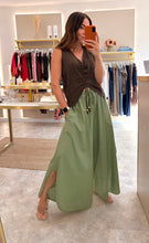 Load image into Gallery viewer, LIGHTWEIGHT FLOATY ELASTICATED SLIT BOTTOM TROUSERS - khaki
