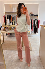 Load image into Gallery viewer, TIE DETAIL LINEN TOP - stone
