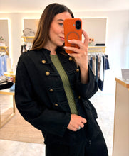 Load image into Gallery viewer, LINEN MILITARY JACKET - black
