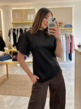 Load image into Gallery viewer, SCULPTED SPLIT SLEEVE ASYMMETRIC SCUBA TOP
