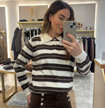 Load image into Gallery viewer, STRIPED COLLARED KNIT JUMPER
