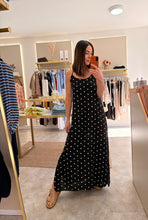 Load image into Gallery viewer, BLACK POLKA DOT CAMI DRESS
