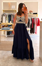 Load image into Gallery viewer, NAVY CONTRAST BODY MAXI DRESS
