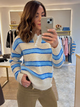 Load image into Gallery viewer, SOFT STRIPE LACE TRIM KNIT
