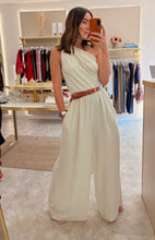 Load image into Gallery viewer, ONE SHOULDER RUCHED JUMPSUIT - cream
