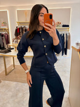 Load image into Gallery viewer, BUTTON TOP AND TROUSER COORD - navy
