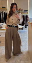 Load image into Gallery viewer, BELTED WIDE LEG TROUSERS - taupe
