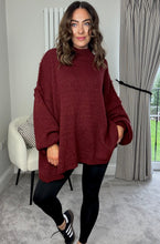 Load image into Gallery viewer, BURGUNDY OVERSIZED KNIT JUMPER
