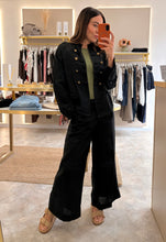 Load image into Gallery viewer, LINEN MILITARY JACKET - black
