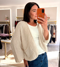 Load image into Gallery viewer, KNITTED COCOON POCKET CARDIGAN - cream
