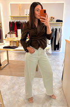 Load image into Gallery viewer, BROWN TIE SHIRT/BLOUSE
