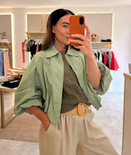 Load image into Gallery viewer, CROPPED PUFF SLEEVE JACKET - sage
