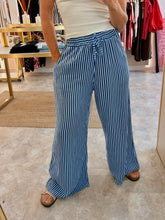 Load image into Gallery viewer, BLUE STRIPE POCKET TROUSERS
