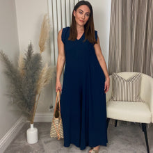 Load image into Gallery viewer, NAVY WIDE LEG JUMPSUIT
