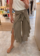 Load image into Gallery viewer, WRAP DETAIL LINEN TROUSERS
