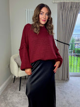 Load image into Gallery viewer, BURGUNDY OVERSIZED KNIT JUMPER
