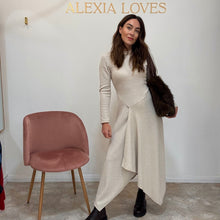 Load image into Gallery viewer, ASYMMETRIC KNIT MIDI DRESS

