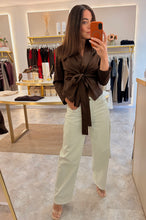 Load image into Gallery viewer, BROWN TIE SHIRT/BLOUSE
