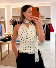 Load image into Gallery viewer, HALTER NECK POLKA DOT TOP (white/black)
