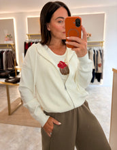 Load image into Gallery viewer, SOFT KNIT ZIP UP HOODIE - winter white
