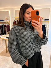 Load image into Gallery viewer, CHECKED FUNNEL NECK JACKET - black
