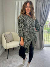 Load image into Gallery viewer, KHAKI ANIMAL PRINT OVERSIZED SHIRT
