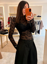 Load image into Gallery viewer, SHEER LACE MOCK NECK TOP - black
