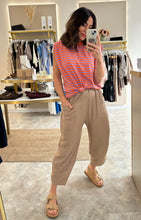 Load image into Gallery viewer, LILAC/ORANGE STRIPE (optional) KNOT TOP
