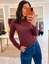 Load image into Gallery viewer, CASHMERE BLEND SHEER LAYERING TOP - Merlot
