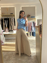 Load image into Gallery viewer, SKY BLUE SATIN DRAPE FRONT TOP

