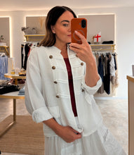 Load image into Gallery viewer, LINEN MILITARY JACKET - white
