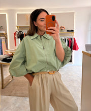 Load image into Gallery viewer, CROPPED PUFF SLEEVE JACKET - sage
