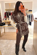 Load image into Gallery viewer, AZTEC FRINGE WRAP KNIT
