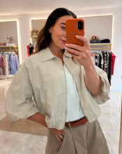 Load image into Gallery viewer, CROPPED PUFF SLEEVE JACKET- stone
