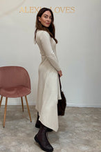 Load image into Gallery viewer, ASYMMETRIC KNIT MIDI DRESS
