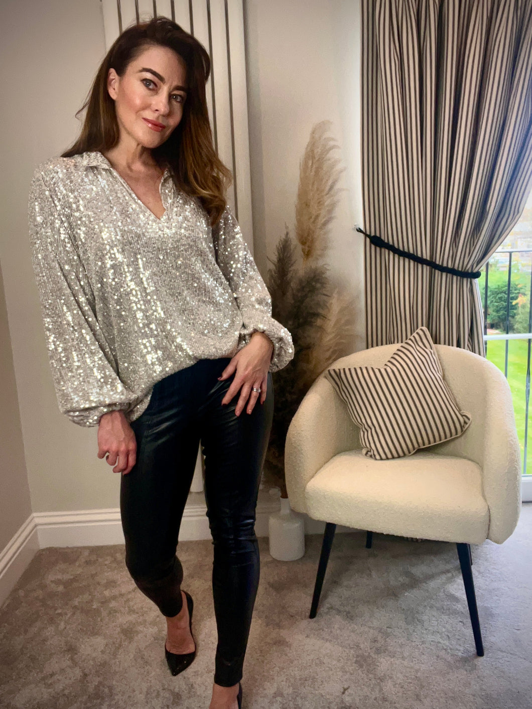 GOLD/SILVER SEQUIN BLOUSE