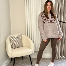 Load image into Gallery viewer, BROWN AUTUMN EMBROIDERED KNIT
