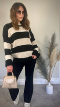 Load image into Gallery viewer, BLACK STRIPED KNIT SET
