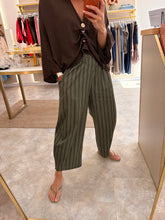 Load image into Gallery viewer, RELAXED STRIPE BARREL LEG TROUSERS - khaki
