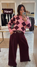 Load image into Gallery viewer, ARGYLE KNIT CARDIGAN
