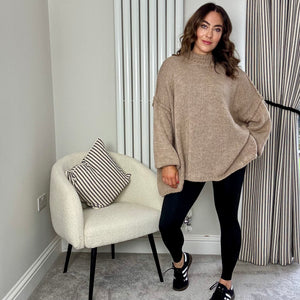 OATMEAL OVERSIZED KNIT JUMPER